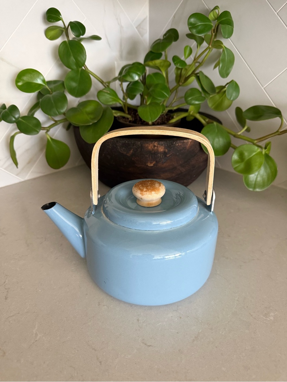 Vintage French Blue Teapot